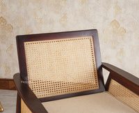 Boston Chester Wooden Rattan Arm Chair Furniselan - Grey-Finish