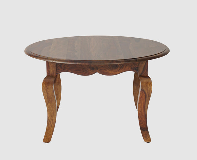 Denmark Sheesham Wood Round Coffee Table Furniselan - Teak-Finish