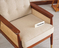 Boston Chester Wooden Rattan Arm Chair - Dining Chair - Furniselan - Brown-Finish