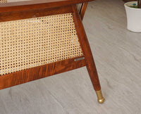 Boston Chester Wooden Rattan Arm Chair - Dining Chair - Furniselan - Brown-Finish