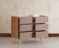Mexico Solid Wood Six Drawers Storage Chest of Drawer Furniselan - Natural-Oak-Finish
