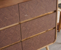 Mexico Solid Wood Six Drawers Storage Chest of Drawer Furniselan - Natural-Oak-Finish