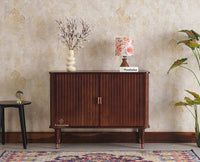 Eiffel Solid Wood Two Door Sideboard Cabinet Furniselan - Grey-Finish