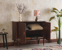 Eiffel Solid Wood Two Door Sideboard Cabinet Furniselan - Grey-Finish