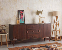 Eiffel Solid Wood Sideboard Cabinet Two Doors and Three Drawers Furniselan - Grey-Finish