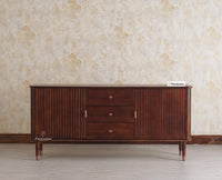 Eiffel Solid Wood Sideboard Cabinet Two Doors and Three Drawers Furniselan - Grey-Finish