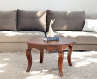 Denmark Sheesham Wood Round Coffee Table Furniselan - Maple-Finish