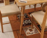 Boston Solid Wood Rattan Cane Dining Table Six Seater Set Furniselan Natural-Finish