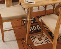 Boston Solid Wood Rattan Cane Dining Table Six Seater Set Furniselan Natural-Finish