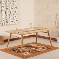 Boston Solid Wood Rattan Cane Dining Table Six Seater Set Furniselan Natural-Finish