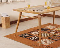 Boston Solid Wood Rattan Cane Dining Table Six Seater Set Furniselan Natural-Finish