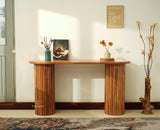 Elara Solid Wood Fluted Column Console Table for Living Room, Hallway & Entryway