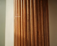 Elara Solid Wood Fluted Column Console Table for Living Room, Hallway & Entryway - Natural Oak Finish