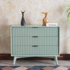 Bengaluru Solid Wood Three Drawer Chest of Drawer Furniselan Silt-Green