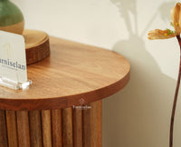 Elara Solid Wood Fluted Column Console Table for Living Room, Hallway & Entryway - Natural Oak Finish