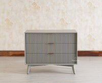 Bengaluru Solid Wood Three Drawer Chest of Drawer - Sideboard - Furniselan Cool-Grey