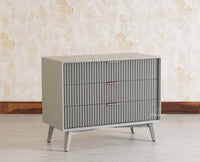 Bengaluru Solid Wood Three Drawer Chest of Drawer - Sideboard - Furniselan Cool-Grey