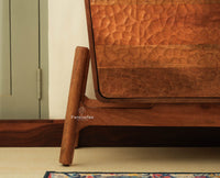 NewYork Wooden Rattan Cane Two Door Sideboard With Three Drawers - Natural Oak Finish
