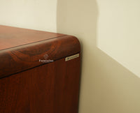 NewYork Wooden Rattan Cane Two Door Sideboard With Three Drawers - Brown Finish
