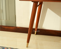 Boston Wooden Rattan Cane Study Laptop Table Desk with Two Drawer Brown Finish