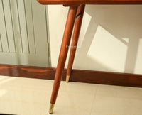 Boston Wooden Rattan Cane Study Laptop Table Desk with Two Drawer and One Door Brown Finish 