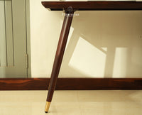 Boston Wooden Rattan Cane Study Laptop Table Desk with Two Drawer and One Door Grey Finish 