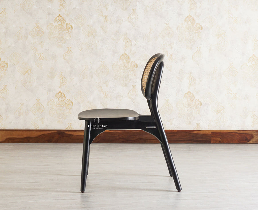 Antilia Solid Wood Dining Chair Set of two - Dining Chair - Furniselan - Black-Finish