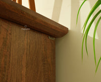 Boston Wooden Rattan Cane Study Laptop Table Desk with Two Drawer and One Door With Chair Natural Oak Finish