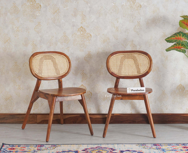 Antilia Solid Wood Dining Chair Set of two Furniselan - Teak-Finish