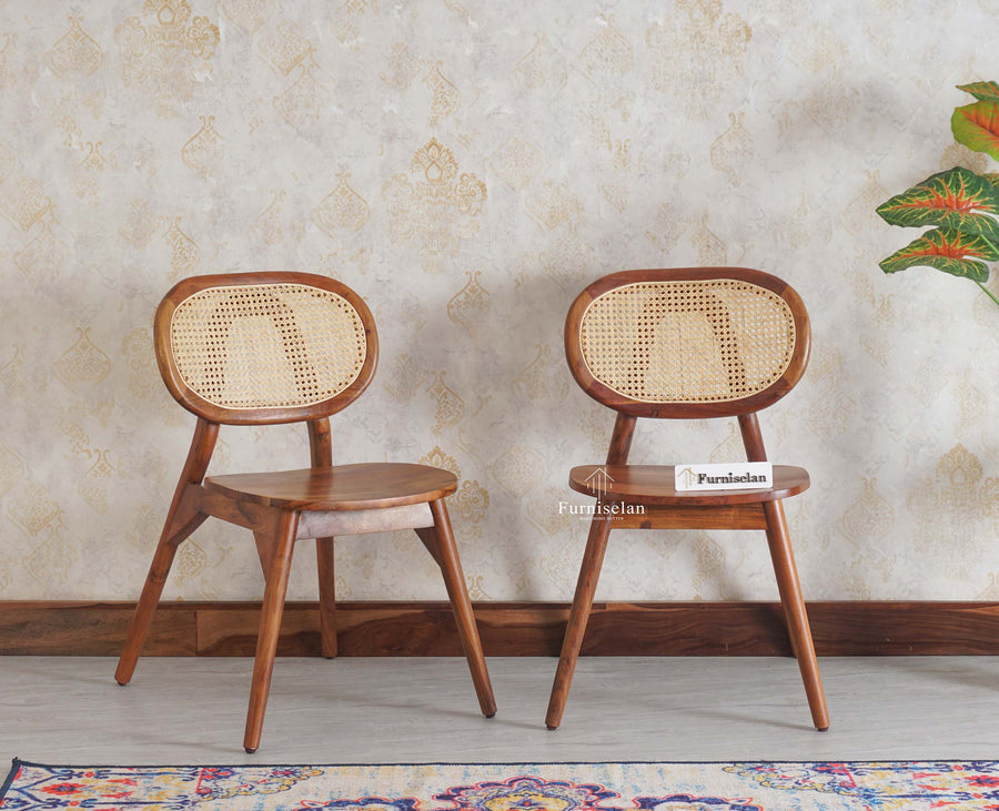 Antilia Solid Wood Dining Chair Set of two Furniselan - Teak-Finish