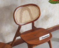 Antilia Solid Wood Four Seater Dining Set with Four Chairs - Dining Set - Furniselan - Teak-Finish