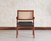 Bristol Sheesham wood Rattan Arm Chair - Dining Chair - Furniselan  - Maple-Finish