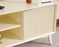 Bengaluru Solid Wood TV Cabinet Two Door Furniselan - Milky-White