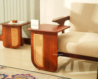 Boston Luma Wooden Multipurpose Side Table Set of Two Brown Finish