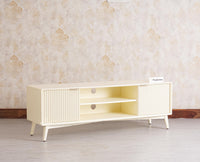 Bengaluru Solid Wood TV Cabinet Two Door Furniselan - Milky-White
