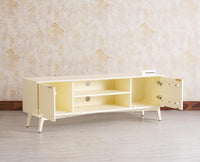 Bengaluru Solid Wood TV Cabinet Two Door Furniselan - Milky-White