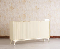Bengaluru Solid Wood Three Door Sideboard Cabinet Furniselan-Milky-White