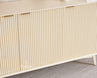 Bengaluru Solid Wood Three Door Sideboard Cabinet Furniselan-Milky-White