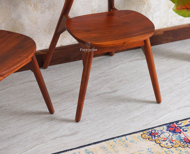 Antilia Solid Wood Dining Chair Set of two - Dining Chair - Furniselan - Maple-Finish