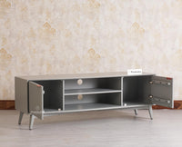 Bengaluru Solid Wood TV Cabinet Two Door Furniselan - Cool-Grey