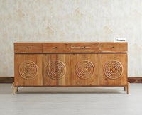 Italy Large Wooden Sideboard cabinet- 4 Doors and Drawers Furniselan Natural Finish