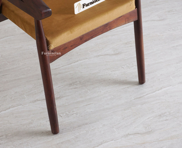 Baron Solid Rubber Wood Arm Chair Furniselan - Grey-Finish