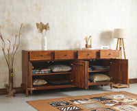 Italy Large Wooden Sideboard cabinet- 4 Doors and Drawers Furniselan Brown Finish