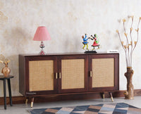 Boston Solid Wood Three - Door Sideboard Cabinet - Sideboard - Furniselan Grey-Finish 