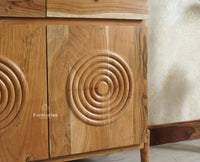Italy Wooden Sideboard cabinet- 2 Doors and Drawers Furniselan Natural Finish