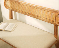 Boston Wooden Backrest Bench Three Seater Natural Finish