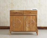 Italy Wooden Sideboard cabinet- 2 Doors and Drawers Furniselan Natural Finish