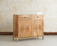 Italy Wooden Sideboard cabinet- 2 Doors and Drawers Furniselan Natural Finish