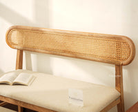 Boston Wooden Backrest Bench Three Seater Natural Finish