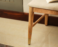 Boston Wooden Backrest Bench Three Seater Natural Finish